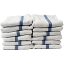 ProTex Bleach Guard Barber Stripe Towels - Herringbone Weave - 15" x 26", 21oz/dz - DOZEN Blue Stripe
