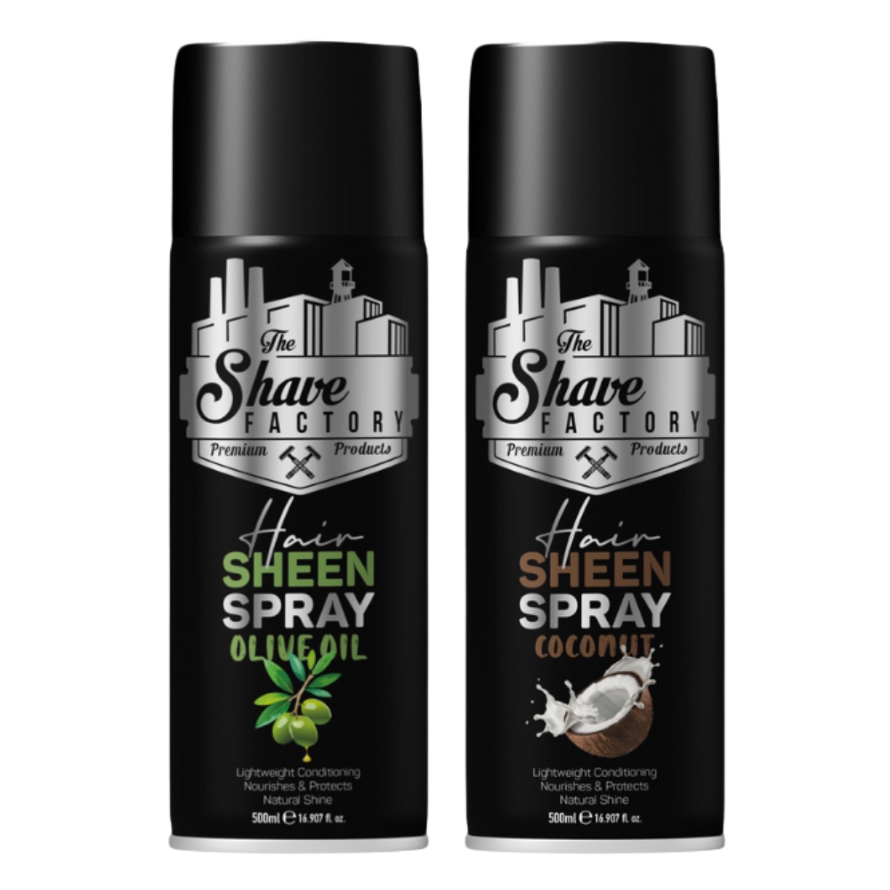 The Shave Factory Hair Sheen Sprays 500 mL – WB Barber Supply