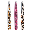 Satin Edge Slant Tip Tweezer Display, Animal Print - 24 Pieces #SE-2115