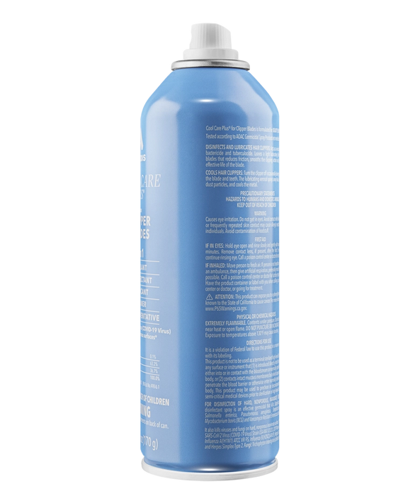 Blue spray can with white cap on a white background