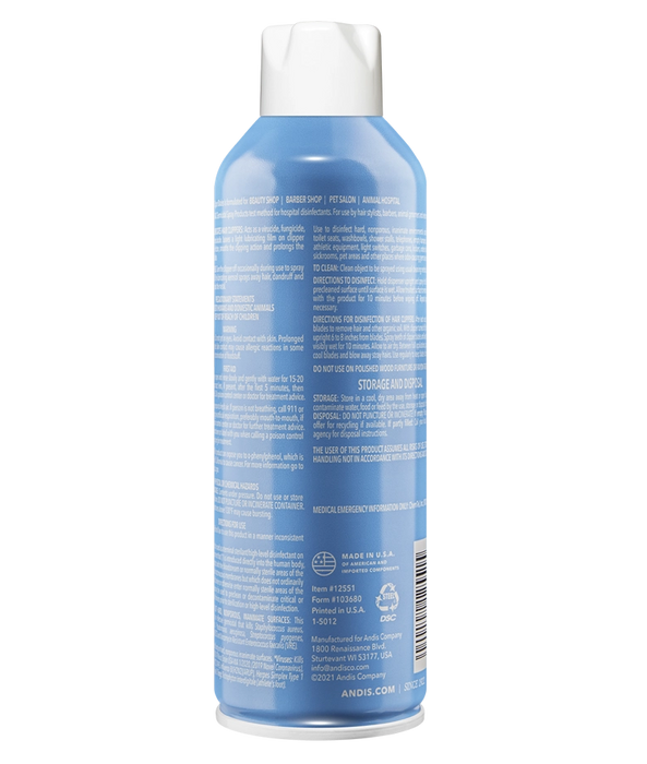 Blue spray can with white cap on a white background