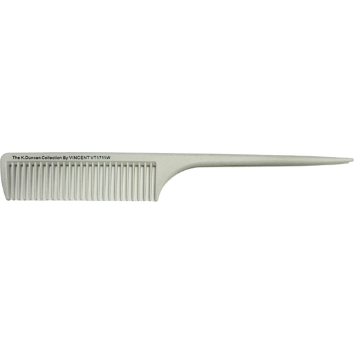 Vincent Ceramic White Rat Tail Comb Large Extra Wide Teeth 10" VT1711W