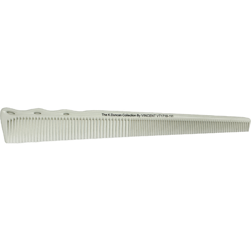 Vincent Ceramic White Narrow Tapering Comb 7" VT1718-1W