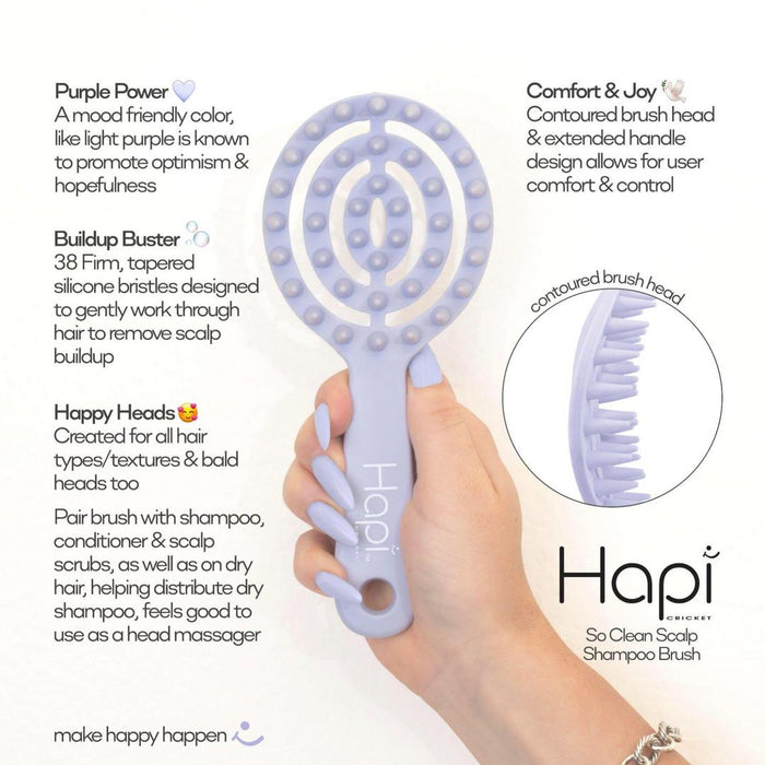 Cricket Hapi So Clean Scalp Shampoo Hair Brush