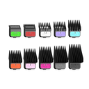 10 color coded black plastic clipper blade guards by TPOB side view 