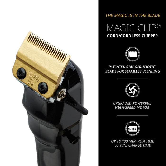 Wahl 5 Star Black Cord/Cordless Magic Clip Clipper #3026432