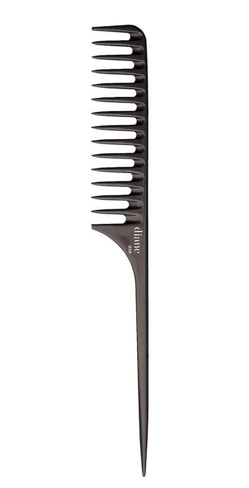 Diane Large Tail Comb, 11.5 Inch - Wide Tooth - Black #D39