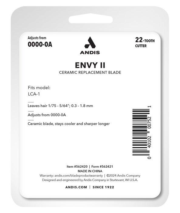 Andis Envy II Phaze Blade - Ceramic Cutter #562420