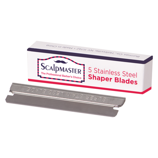 Scalpmaster Barber Stainless Steel Shaper Blades - 5 Blades #SC-BL60