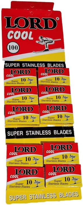 Lord Cool Double Edge Razor Blades - 100 Blades - 10 per Pack