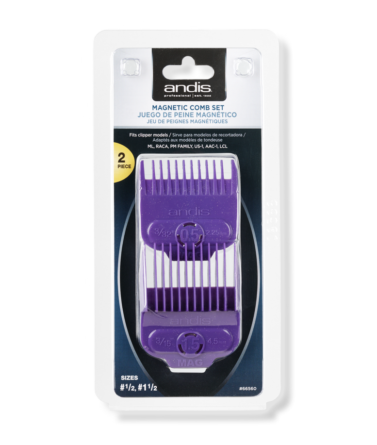 Andis Single Magnetic Comb Set Dual Pack 0.5 & 1.5 #66560 — Wb Barber 