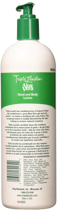 Triple Lanolin Aloe Vera Hand and Body Lotion 20oz