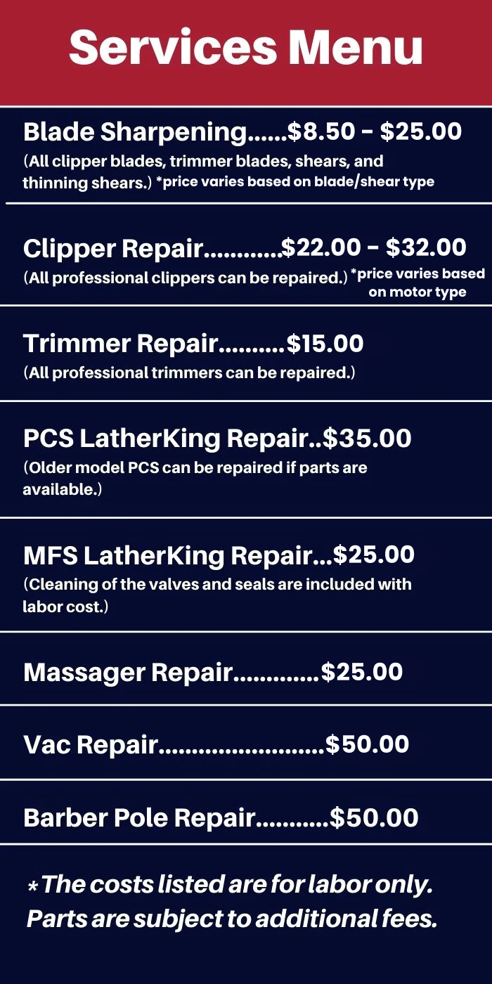 Beauty/Barber & Grooming Clipper Blade Sharpening Service