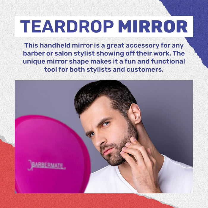 BarberMate Teardrop Mirror Pink