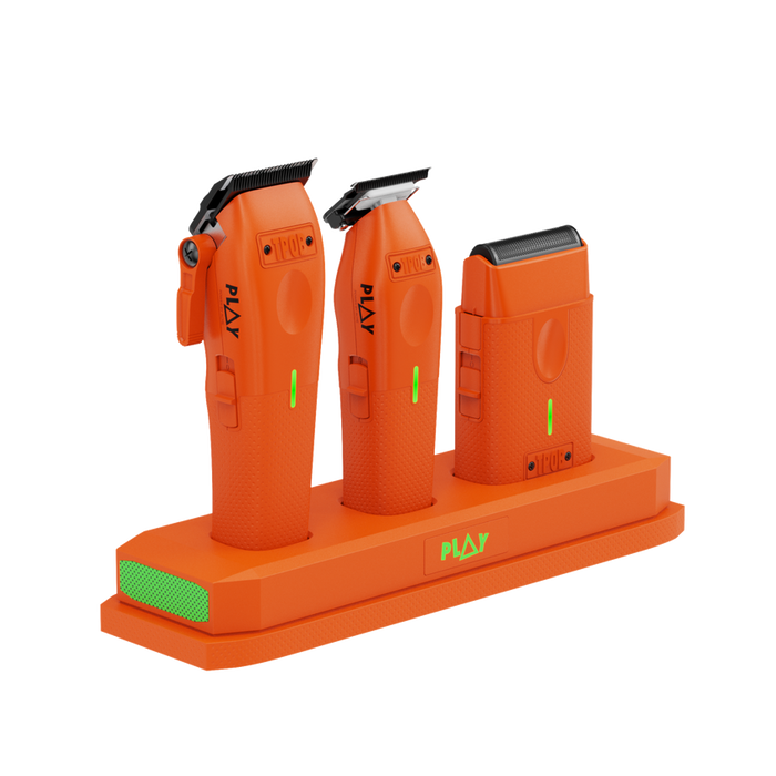 TPOB PLAY 3-Pack – Orange Edition (Clipper, Trimmer & Shaver with 3-Way Stand)