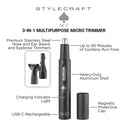 StyleCraft ACE 3-in-1 Rechargeable Multipurpose Trimmer #SC420B