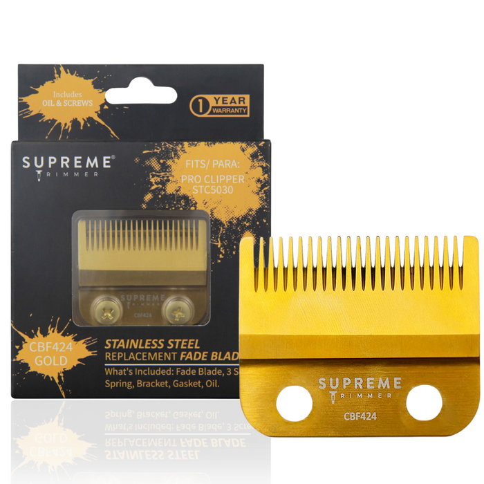 Cuchilla de acero Supreme Trimmer Fade para máquinas de cortar pelo #CBF424