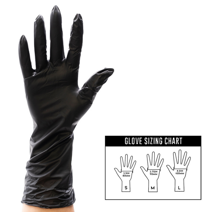 Colortrak Black Vinyl EXTENDED CUFF Gloves — WB Barber Supply