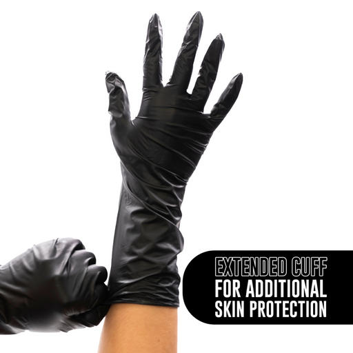 Colortrak Black Vinyl EXTENDED CUFF Gloves