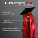 PRE ORDER NOW │ BaBylissPRO FXONE LO-PROFX High Performance Compact Trimmer - Red #FX72RD