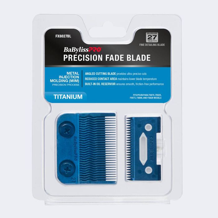 BaBylissPRO Blue Titanium Metal-Injection Molded Precision Fade Blade FX8022BL