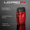 PRE ORDER NOW │ BaBylissPRO FXONE LO-PROFX High Performance Compact Shaver - Red #FXLPFS1RD