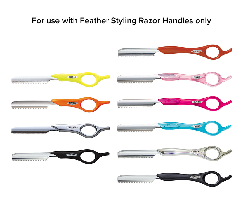 Feather Blue Razor Feather Styling Razor Standard R-Type Blades — WB Barber Supply