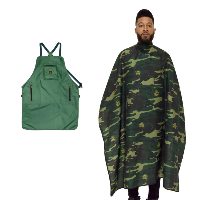 King Midas Chemical Proof Apron & Midas Camo Cape Set (Green)