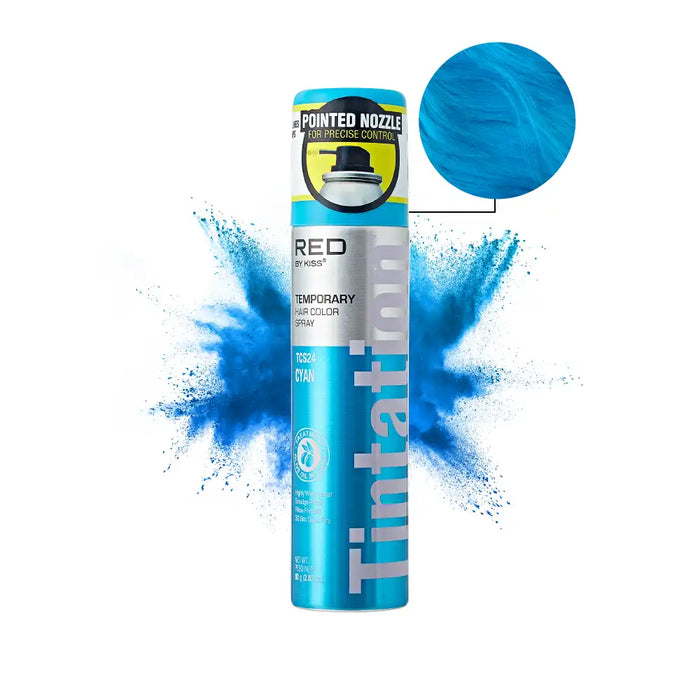 Kiss Tintation Temporary Hair Color Spray Vibrant Collection Cyan TCS24