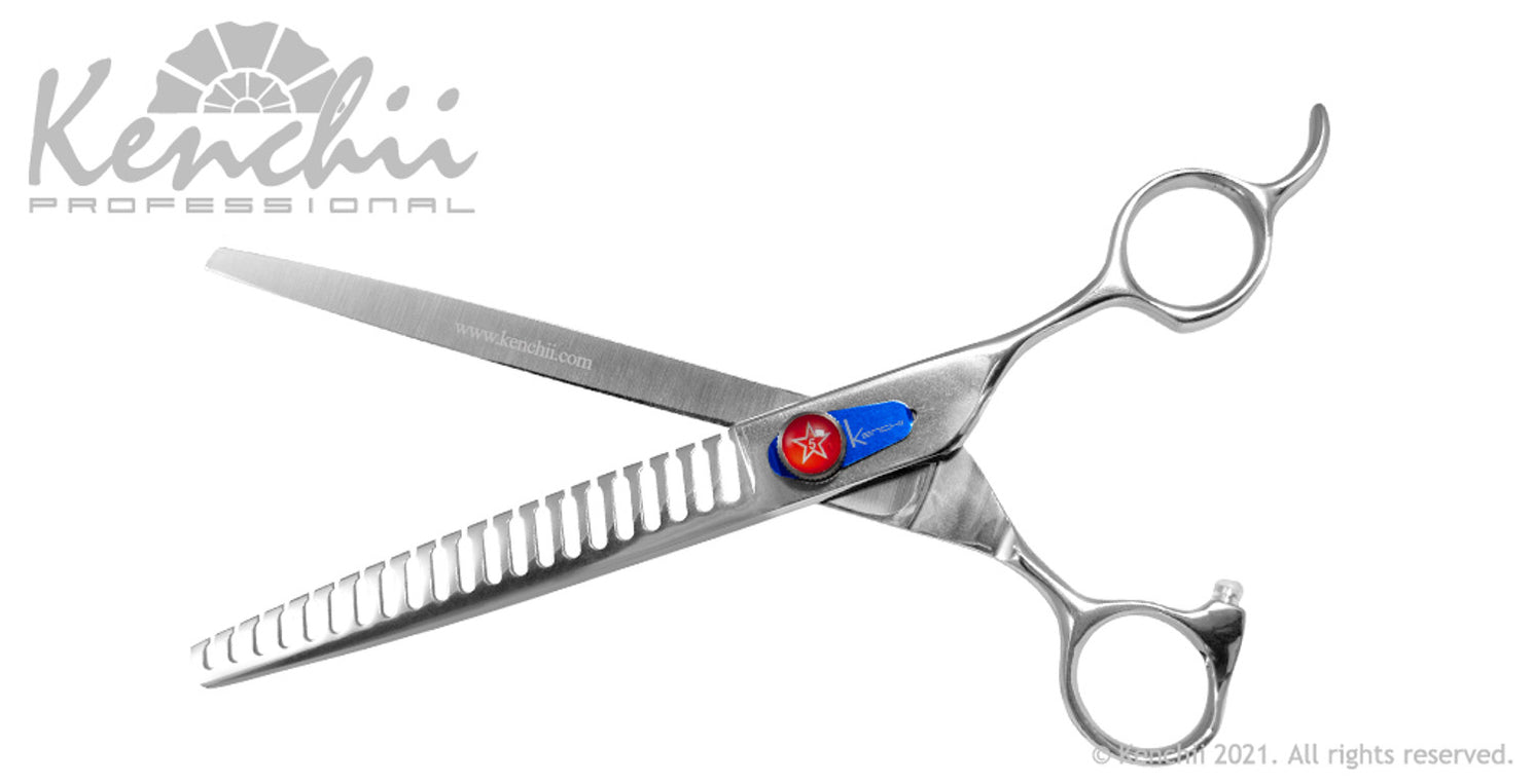 Kenchii Five Star Offset 21T Thinner Shears 7.5" KEFSO21T — WB Barber
