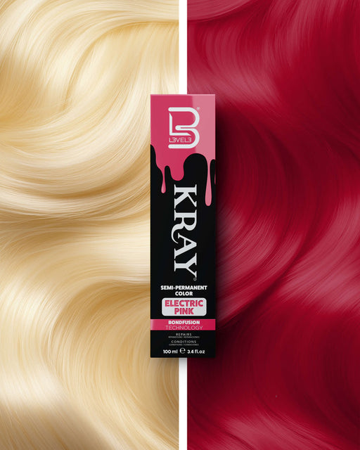 L3VEL3 KRAY Electric Pink Semi Permanent Color