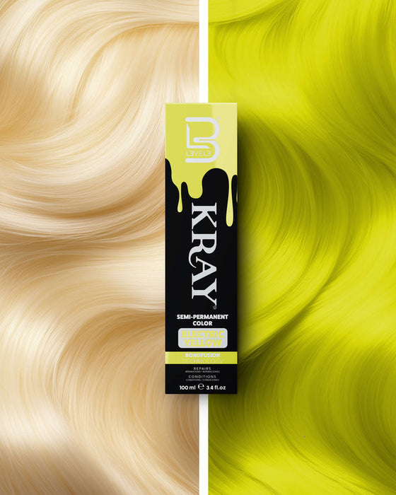 L3VEL3 KRAY Electric Yellow Semi Permanent Color