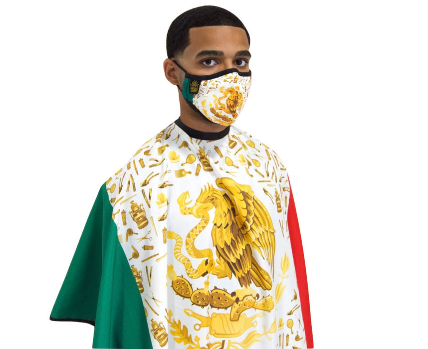 mexico flag barber cape- mexico barber cape- king midas mexico flag barber cape-mexico flag pro cape- cape de mexico- 