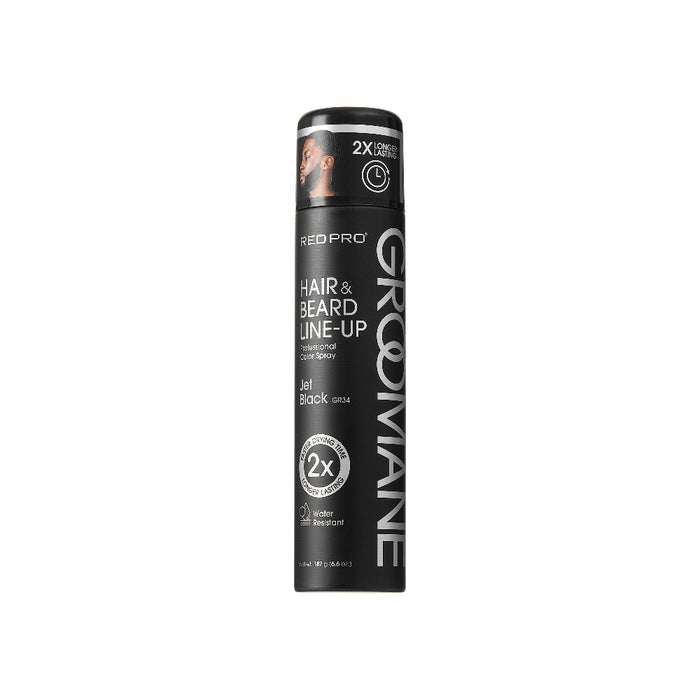 Kiss Red Pro Hair & Beard Line-Up Professional Color Spray Jet Black
