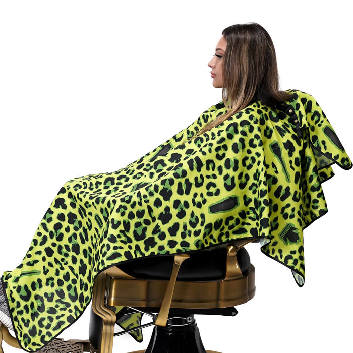 leopard barber capes-  barber capes -styling capes- professional hair cutting capes -extra large hair cutting cape -hair dresssers capes - barbers cape -king midas capes 