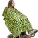 leopard barber cape-  barber capes -styling capes- professional hair cutting capes -extra large hair cutting cape -hair dresssers capes - barbers cape -king midas capes 
