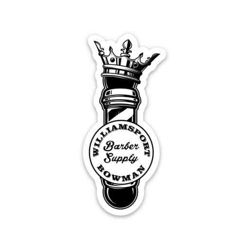 WB King Barber Pole Sticker - 3" x 1.38"