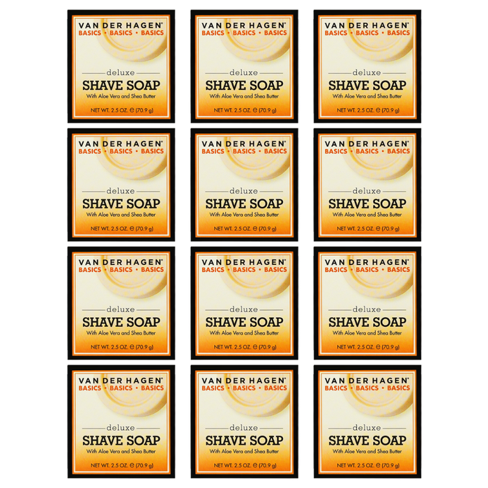 Van Der Hagen Deluxe Shave Soap - 2.5 Oz - 12 Pack