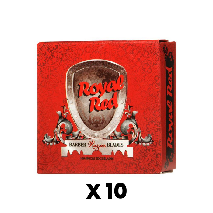 Royal Red Razor Blades (100 Blades) Pre-Snapped Single Edge X 10