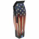 Angled hero shot of Andis Master 1776 cordless hair clipper with stars and stripes finish