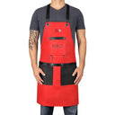 StyleCraft Professional Heavy Weight Waterproof Barber or Salon Hair Cutting Apron Red/Black SC315R