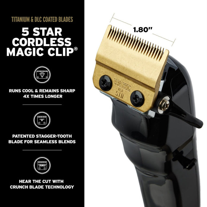 Products Wahl Cordless Barber Combo #3025397 Magic Clip and Detailer with Titanium and DLC Stagger Tooth Blades— Now Shipping!