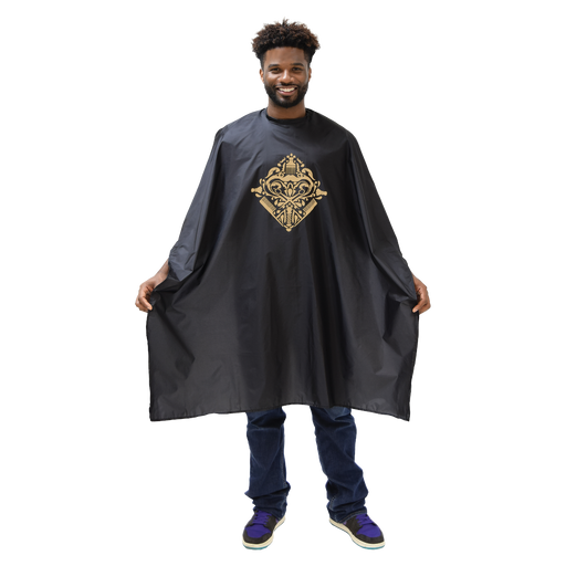 Scalpmaster Barber Cape with Metallic Gold Design #4137