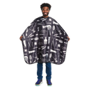 Scalpmaster Barber Print Styling Cape Black