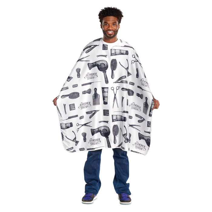 Scalpmaster Barber Print Styling Cape White