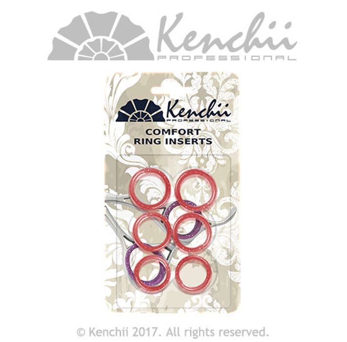 Kenchii 6-pack Thin Finger Comfort Ring Inserts for Shears  Pink