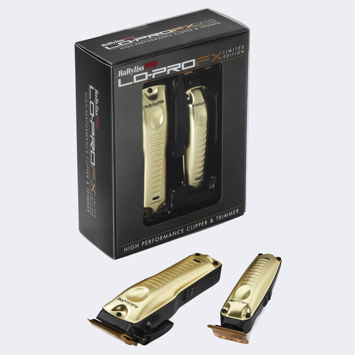 BaBylissPRO Metal FX Series Gold Clipper and Trimmer Set - Barber