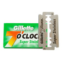Gillette 7 O'clock Super Stainless Double-Edge Razor Blades (Green) - 20 Pack (100 Blades)