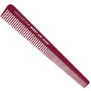 Krest Goldilocks No. G50 - 7-1/2" Tapering Barber Comb Burgundy on white background