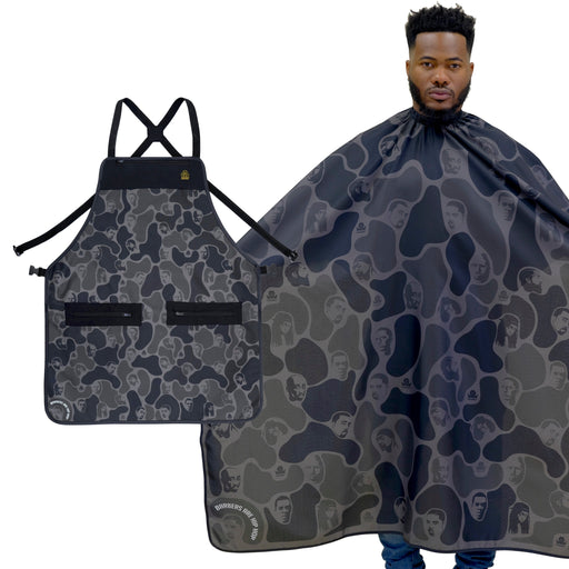 barber apron and cape set- barber apron- barber apron for men- barber apron designer- black barber apron-barber apron for sale - mens barber apron-apron for barbers -barber aprons -hair stylist aprons- best barber apron- hair cutting apron - the barber apron- king midas barber apron